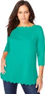 Jessica London Scallop Boatneck Tunic