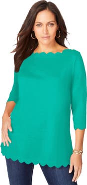 Jessica London Scallop Boatneck Tunic