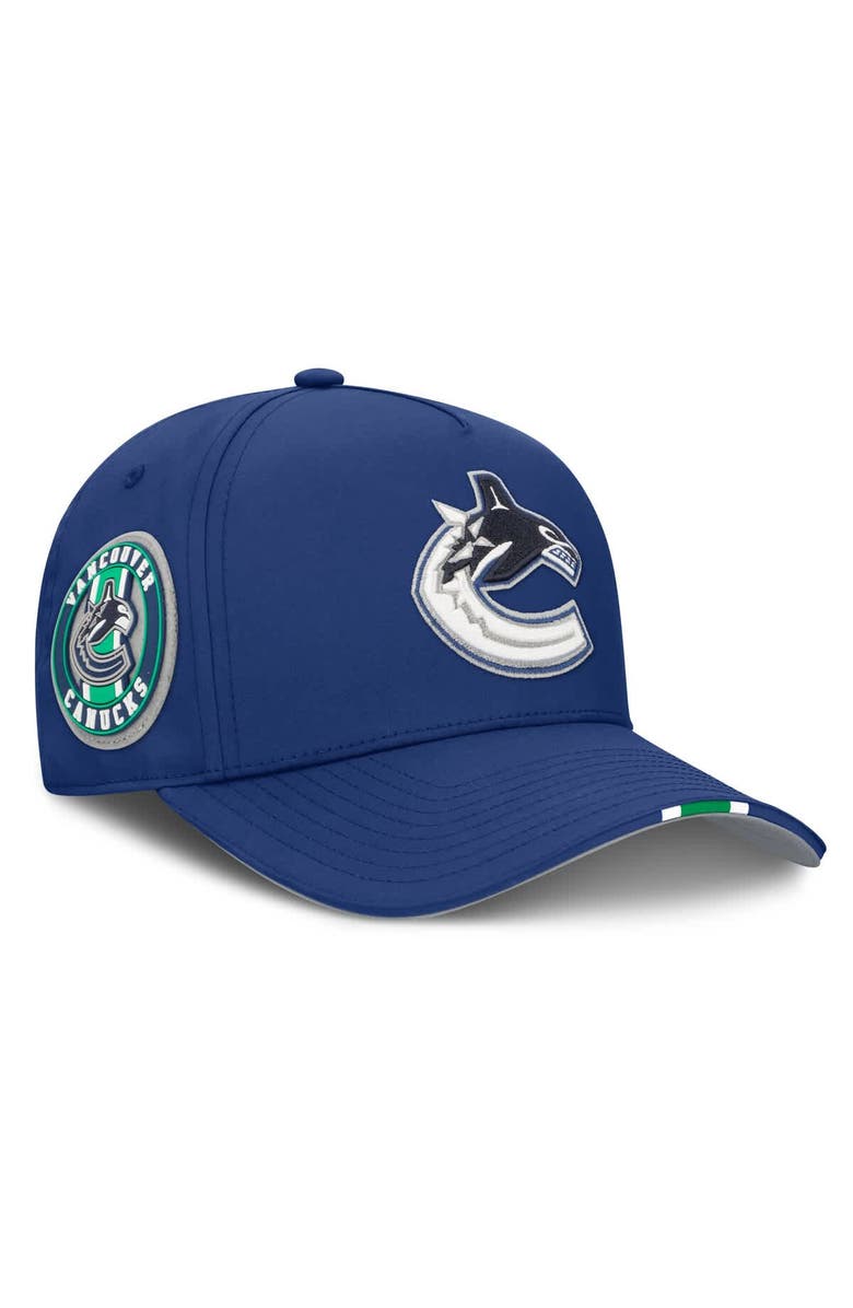 FANATICS Men's Fanatics Blue Vancouver Canucks 2025 NHL Draft Authentic Pro On-Stage Podium A-Frame Adjustable Hat, Main, color, Blue