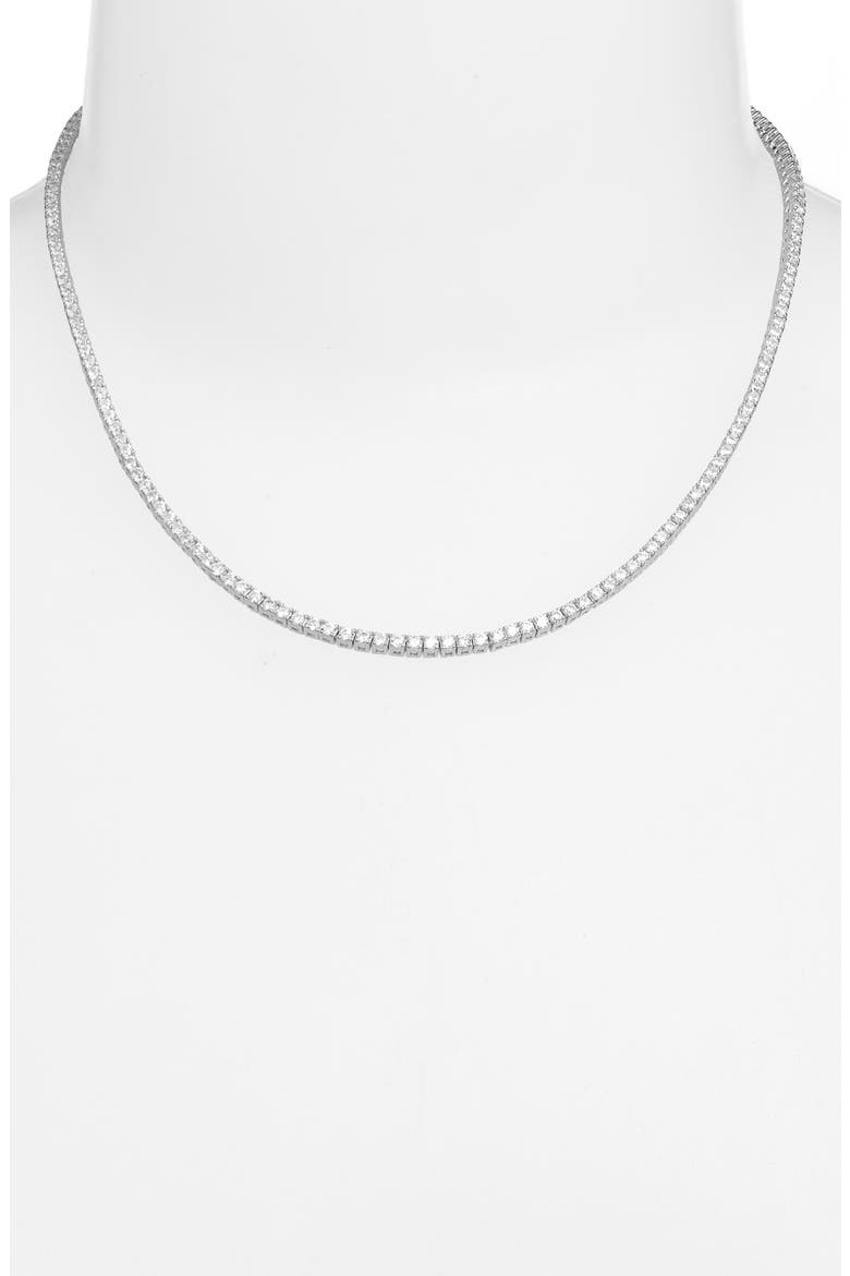 Classic Tennis Necklace, Alternate, color, SILVER/ WHITE