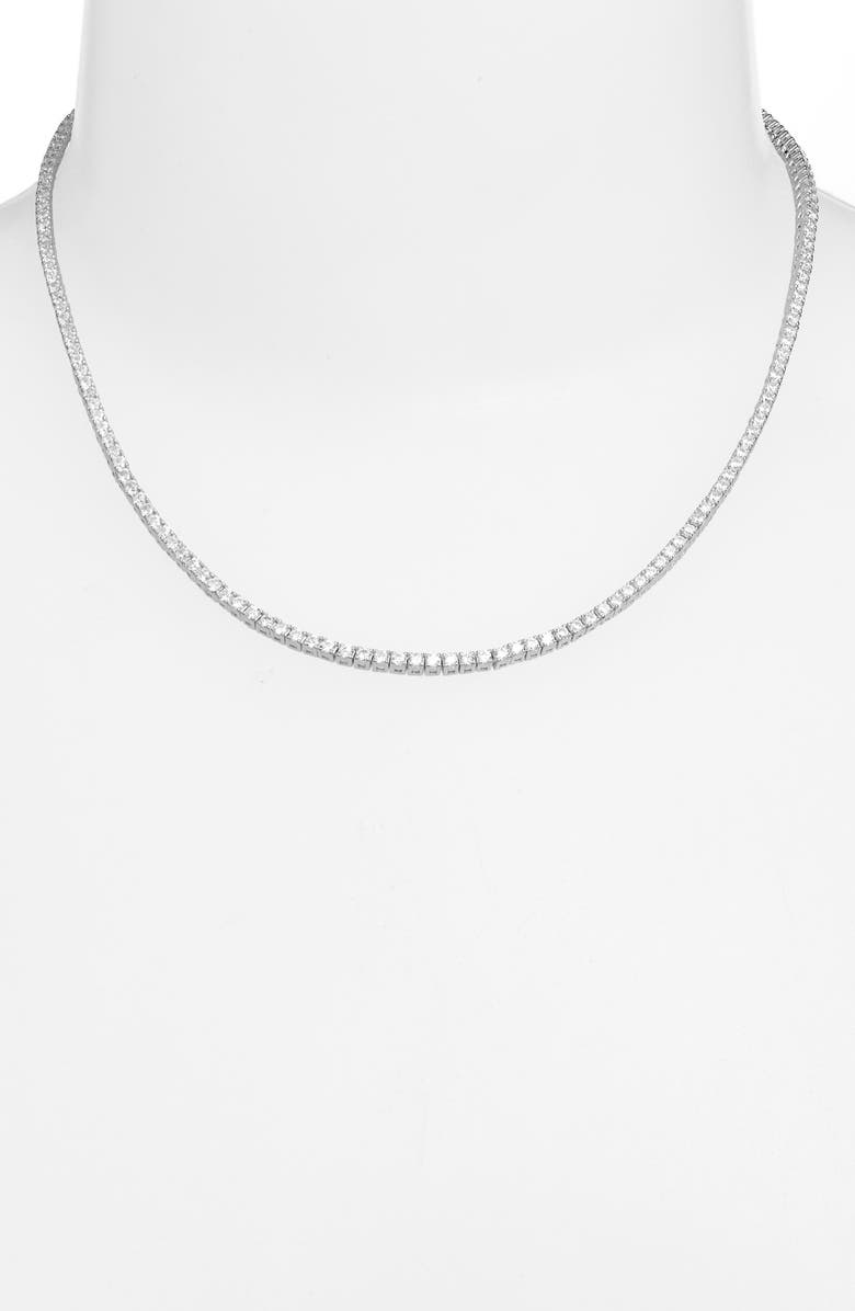 SHYMI Classic Tennis Necklace, Alternate, color, Silver/ White