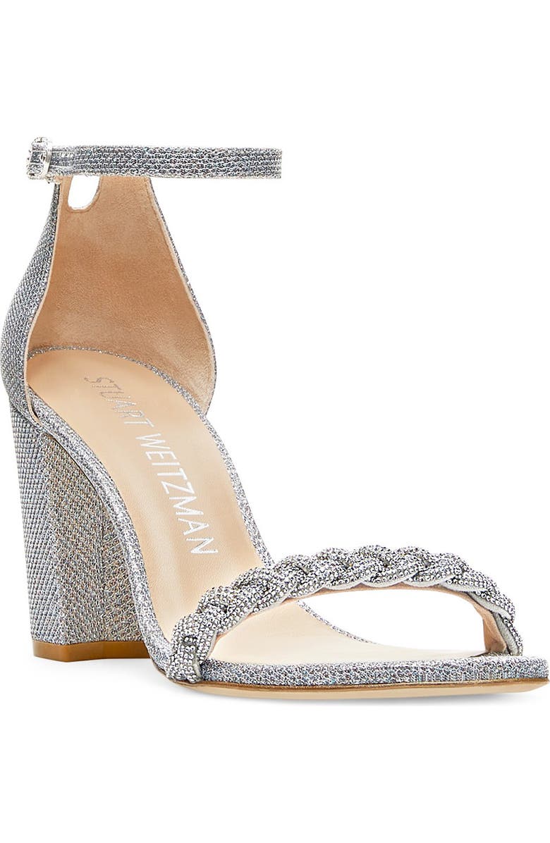 Stuart Weitzman NearlyNude High Shine Ankle Strap Sandal, Main, color,