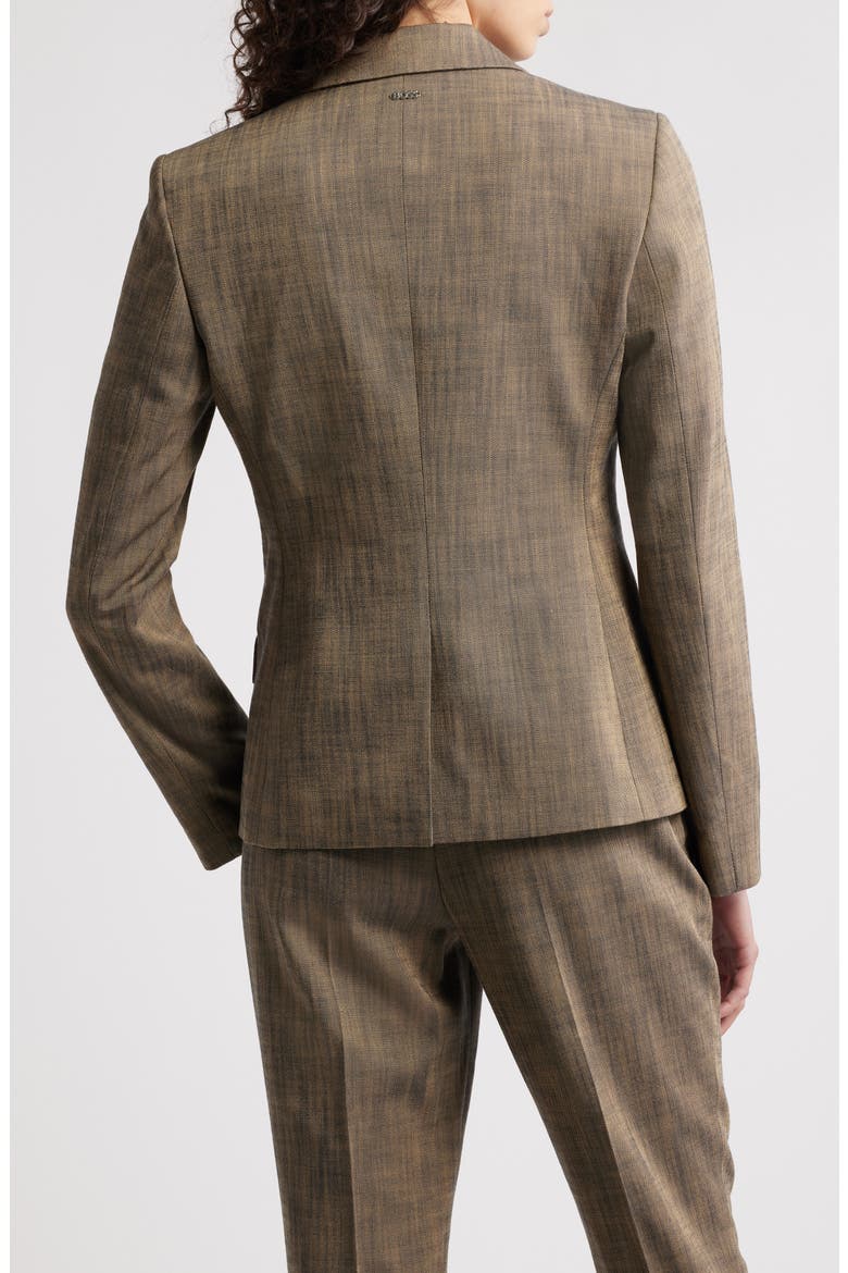 Jia One-Button Blazer, Alternate, color, TEAK SHARKSKIN