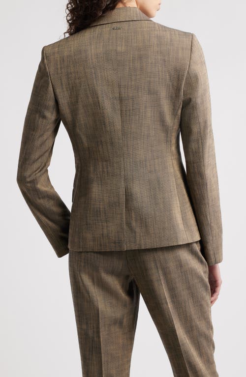 Hugo Boss Boss Jia One-button Blazer In Teak Sharkskin