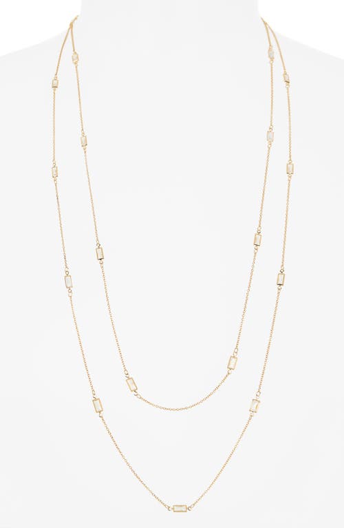 Nordstrom Rack Baguette Cubic Zirconia Station Layered Necklace In Gold