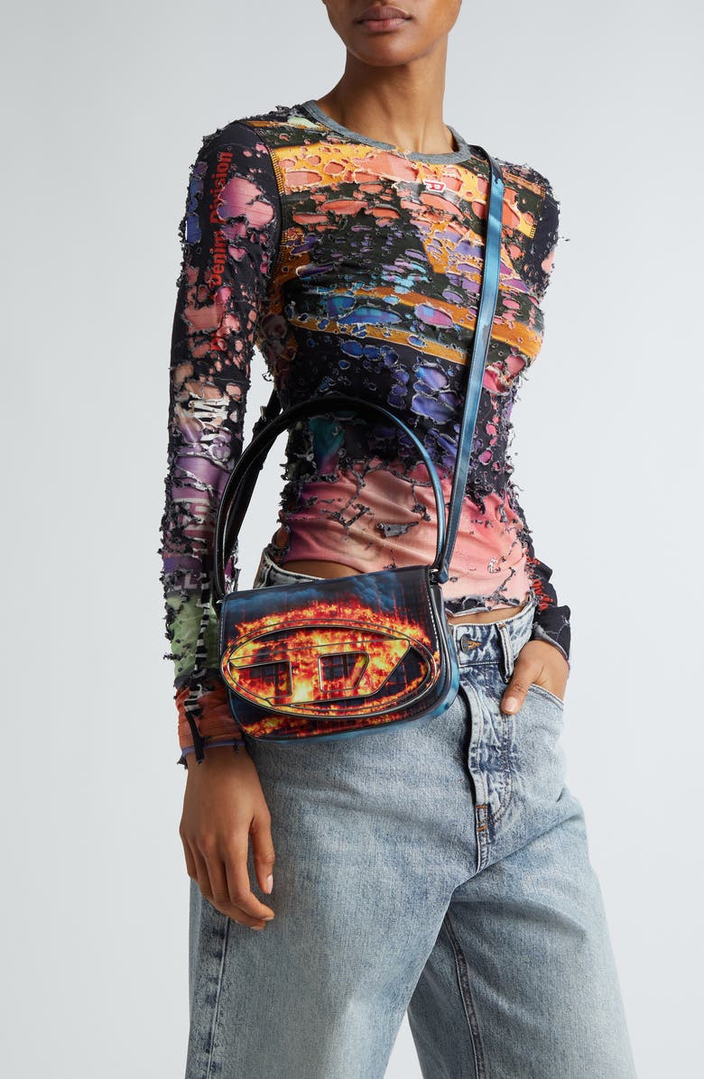 DIESEL<sup>®</sup> 1 DR Graphic Shoulder Bag, Alternate, color,