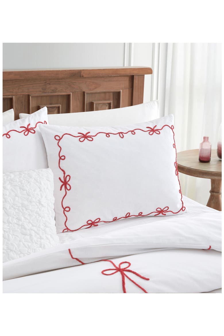 Sasha Bows Comforter & Sham Set, Alternate, color, CHILI RED