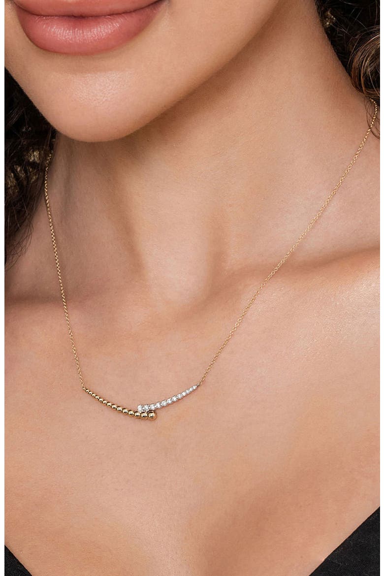Bujukan Beaded Diamond Bypass Pendant Necklace, Alternate, color, TWO TONE