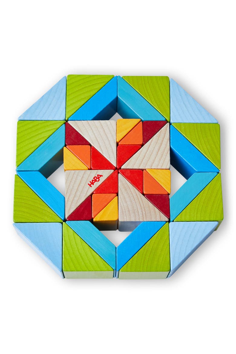 Mosaic 3D Wooden Arranging Game, Alternate, color, GREEN MULTI