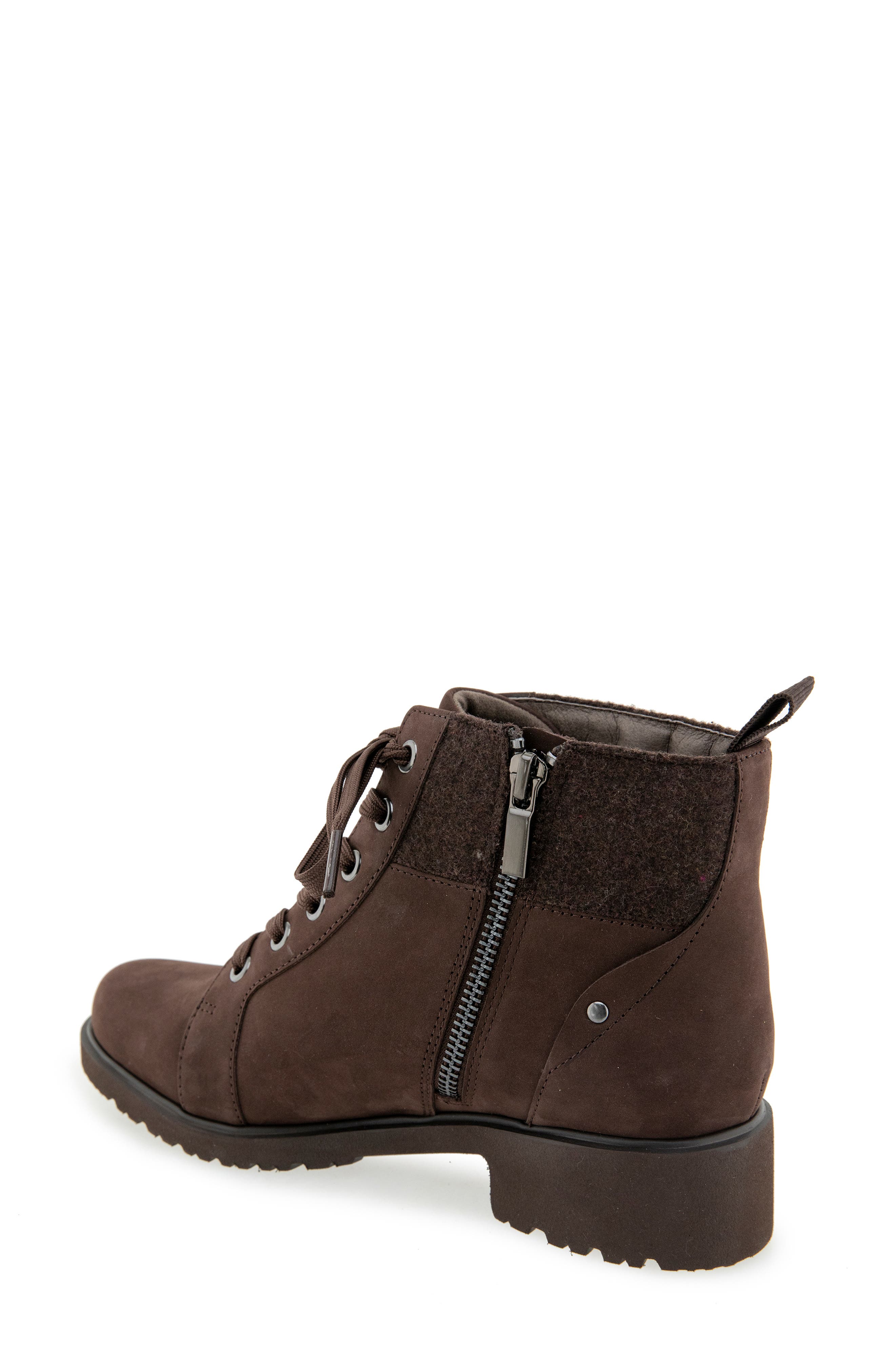 Sara Leather Bootie, Alternate, color, CHOCOLATE NUBUCK