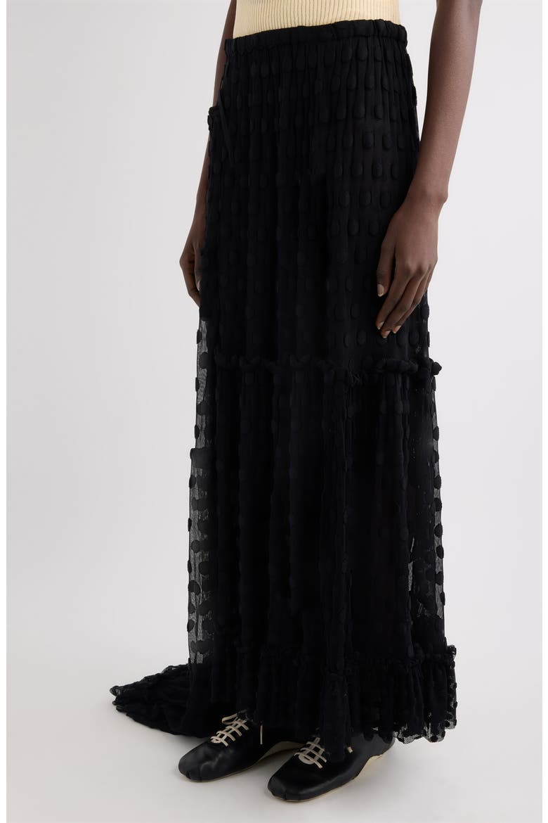 Sunia Washed Silk Mousseline Asymmetric Maxi Skirt, Alternate, color, BLACK