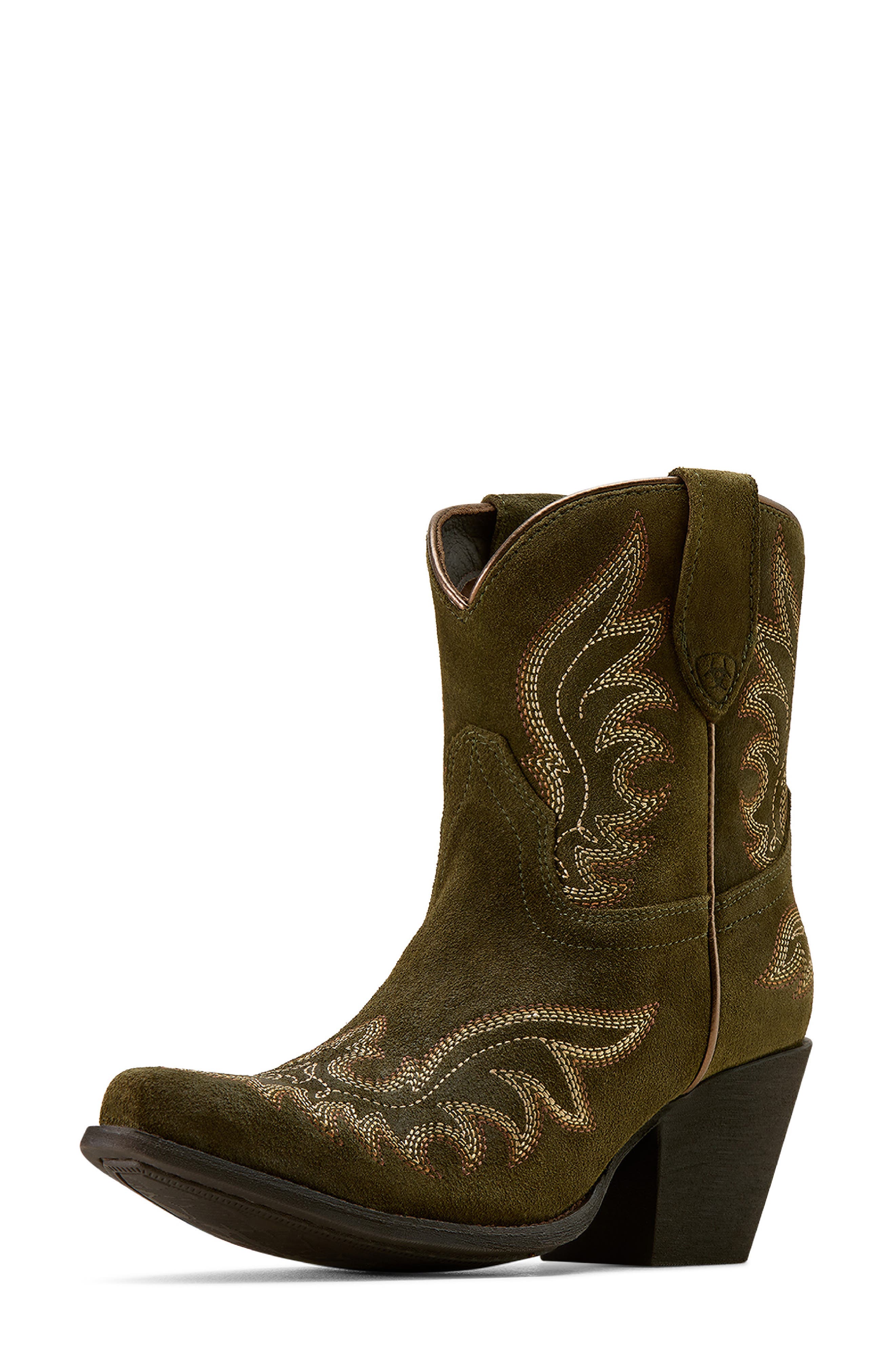 Ariat Chandler X Toe Western Boot, Alternate, color, Soft Olive Suede