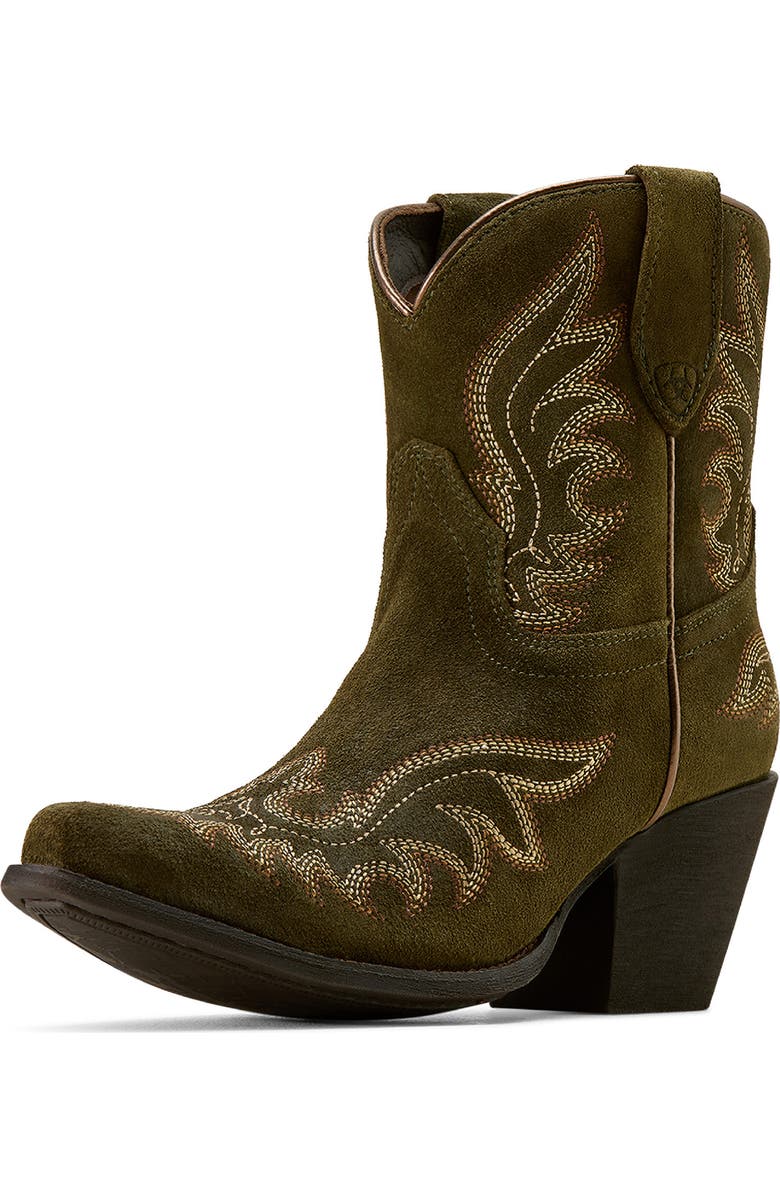 Ariat Chandler X Toe Western Boot, Alternate, color, Soft Olive Suede
