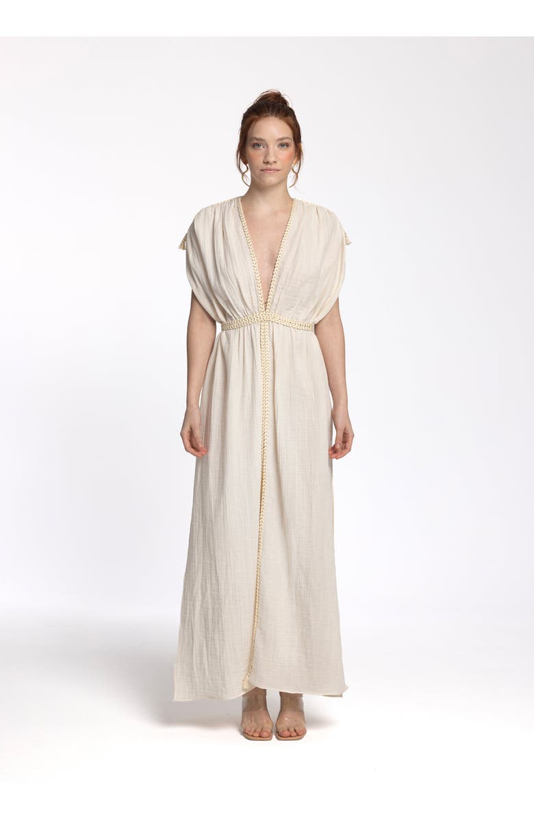 Monlicia Helen 100% Cotton Maxi Dress, Main, color, Cream