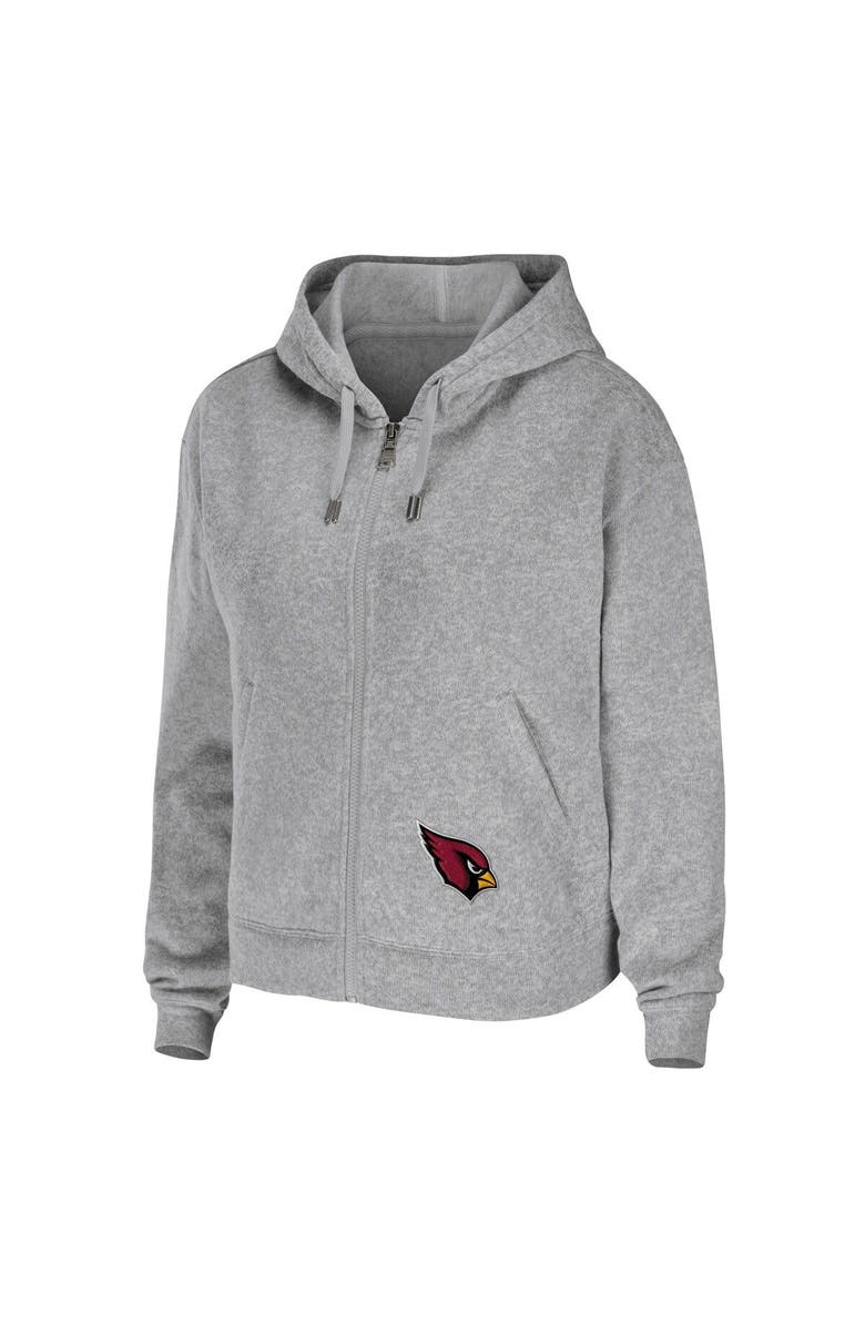 WEAR by Erin Andrews Women's WEAR by Erin Andrews Heathered Gray Arizona Cardinals Team Full-Zip Hoodie, Alternate, color, Heather Gray