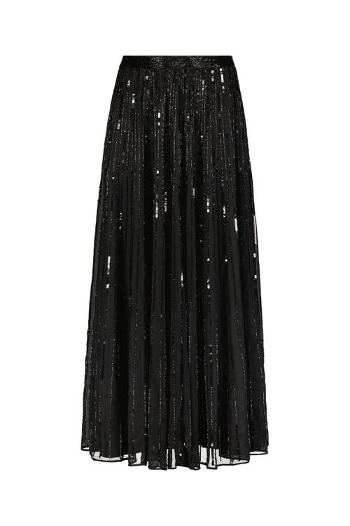 Mac Duggal A-line Midi Skirt In Black