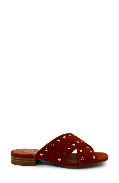 Chelsea Crew Olympia Studded Slide Sandal In Orange Suede