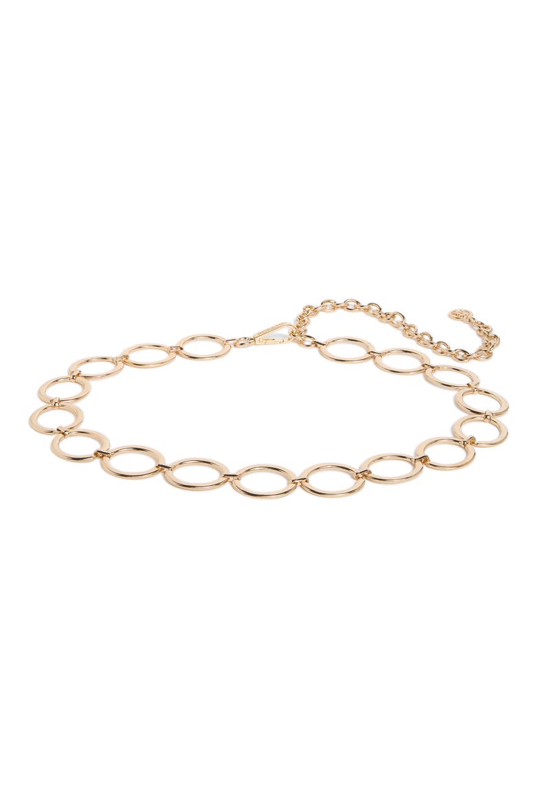 Oversize Oval Ring Chain Belt, Main, color, GOLD