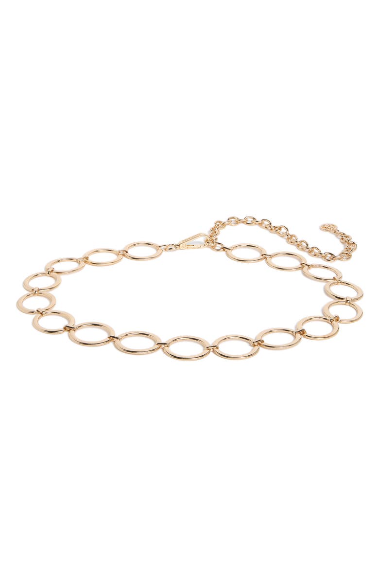 Steve Madden Oversize Oval Ring Chain Belt, Main, color, Gold