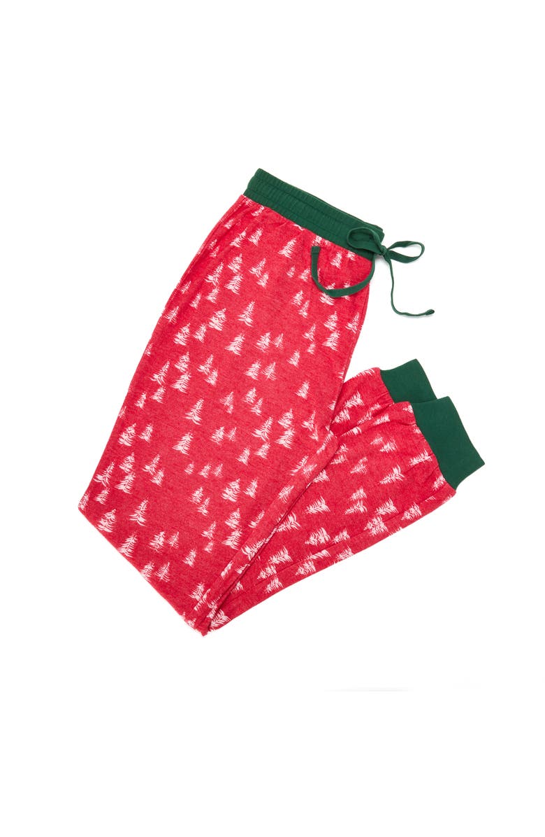 DEARFOAMS 2 Piece Holiday Trees Pajama Set, Alternate, color, Red