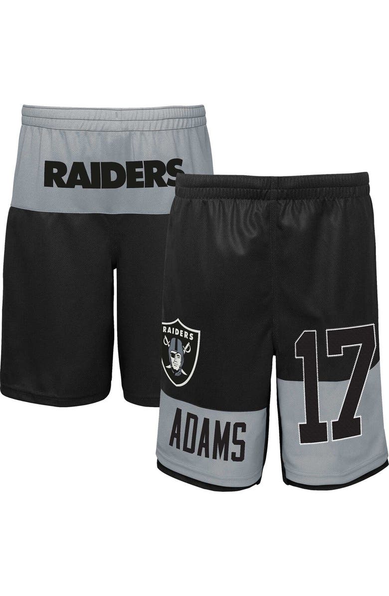Outerstuff Youth Davante Adams Black Las Vegas Raiders Player Name & Number Shorts, Main, color, 
