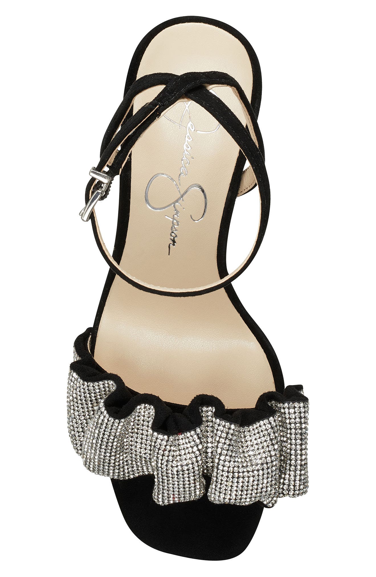 Jessica Simpson Owina Ruched Crystal Strap Sandal, Alternate, color, 