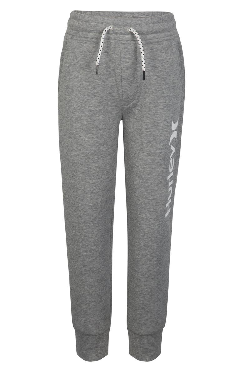 Hurley Kids' Fleece Joggers, Main, color, White Dark Grey Heather