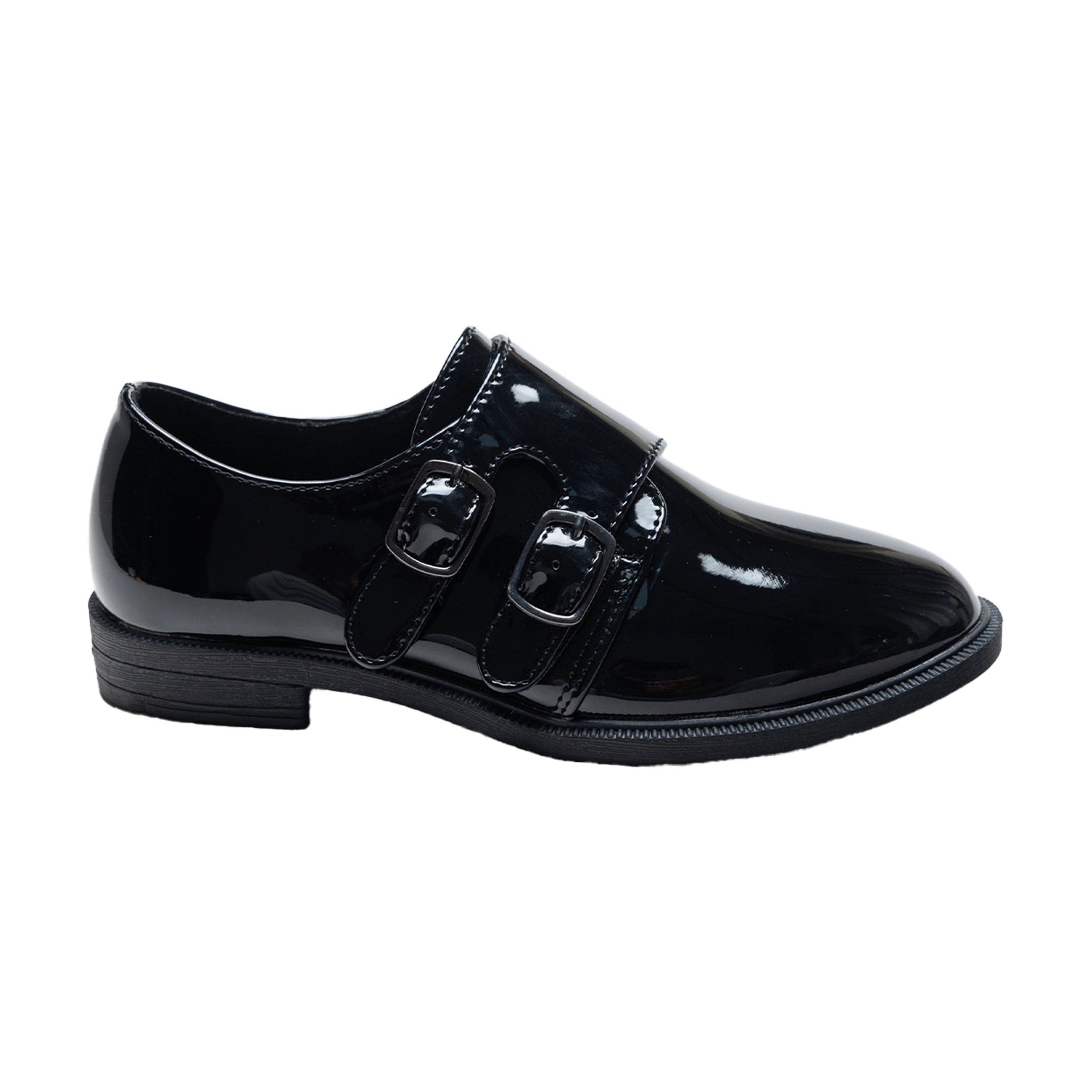 MOUSTACHE Patent Double Monk Strap Dress Shoes, Alternate, color, Black