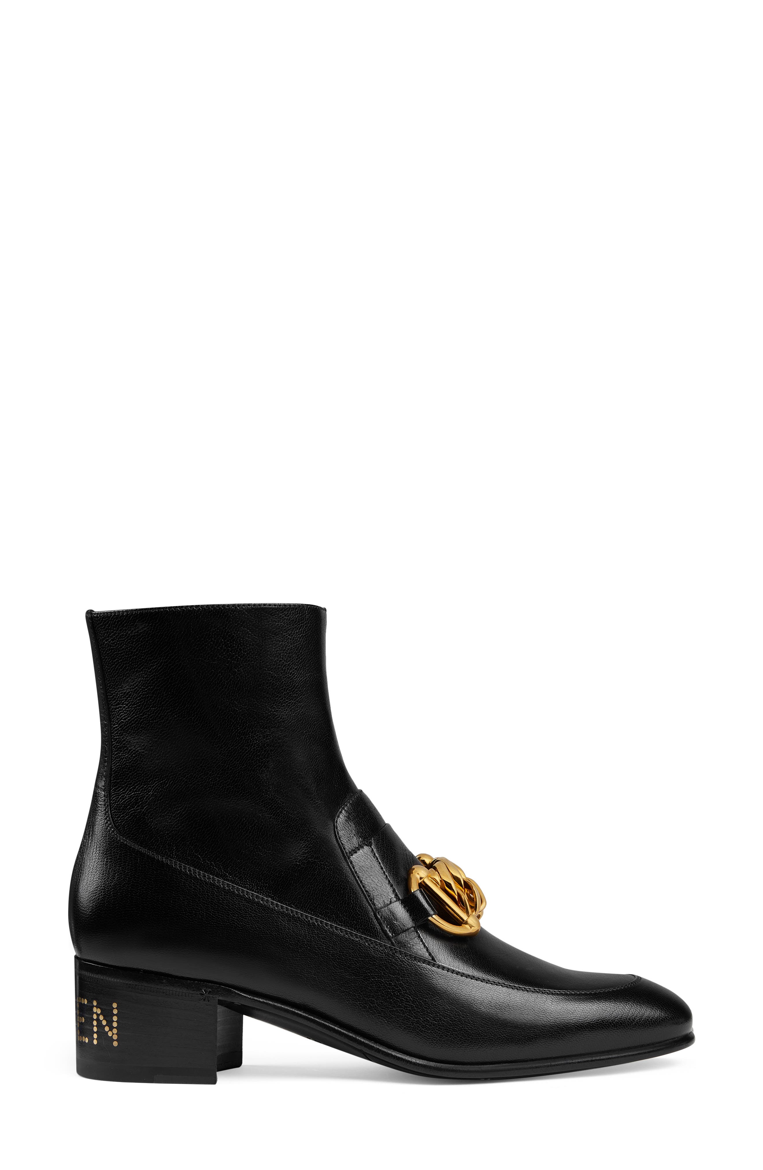 Gucci Chain Loafer Bootie, Alternate, color, 