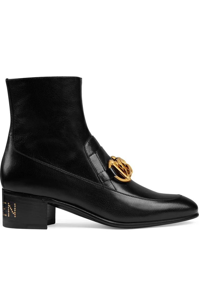 Gucci Chain Loafer Bootie, Alternate, color,