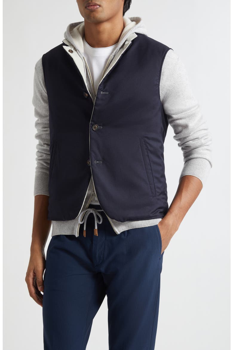 Full Zip Cashmere Hoodie Sweater, Alternate, color, LIGHT GREY MELANGE AND SAND