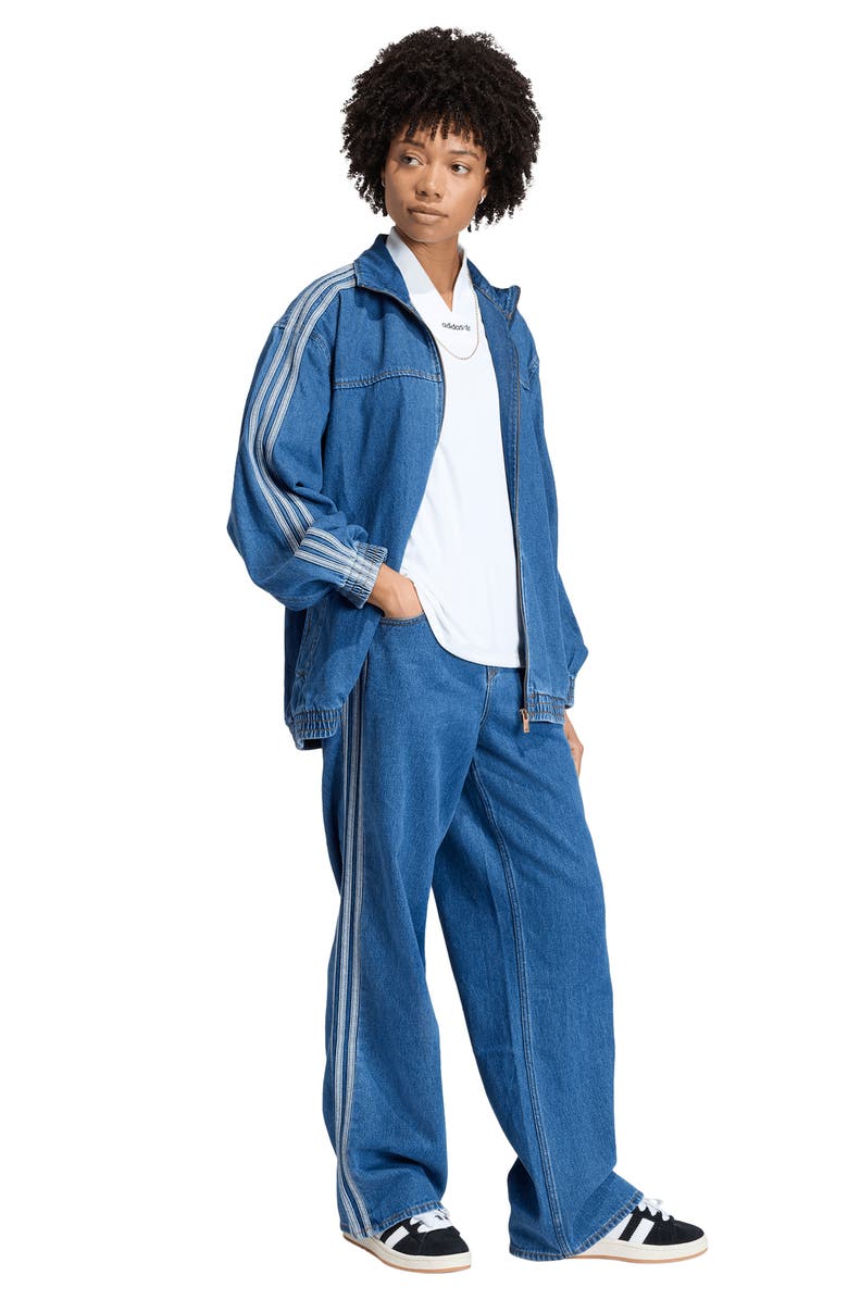 adidas Originals Firebird Denim Track Jacket, Alternate, color, Medium Vintage Denim