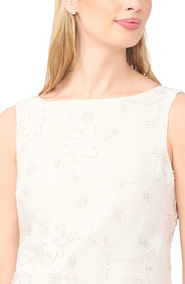 Ted Baker Haylee Beaded Flower Minidress, Alternate, color, New Ivory