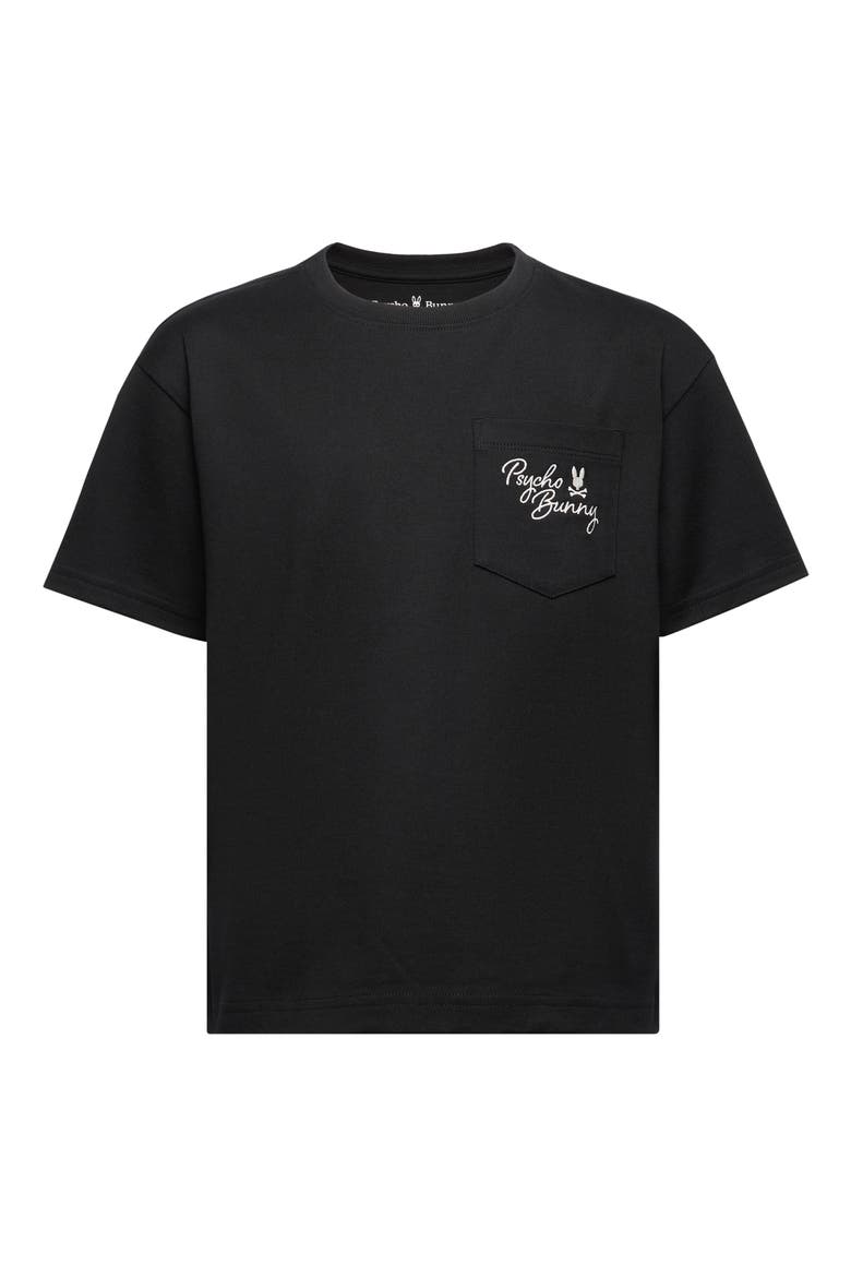 Kids' Embroidered Pima Cotton Pocket T-Shirt, Main, color, BLACK