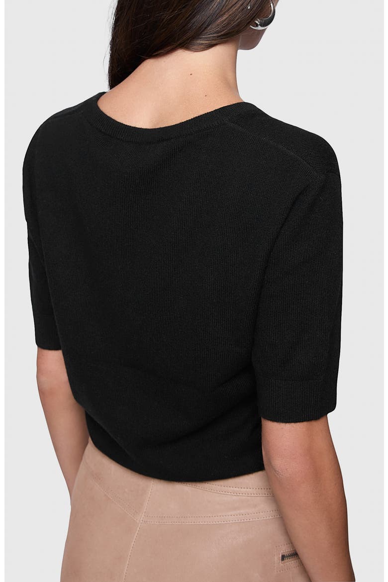 Haven V-Neck Short Sleeve Wool Blend Sweater, Alternate, color, TRUE BLACK
