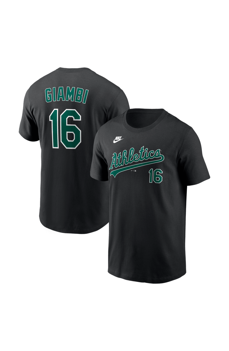 Nike Men's Nike Jason Giambi Black Athletics Cooperstown Collection Name & Number T-Shirt, Main, color, Black