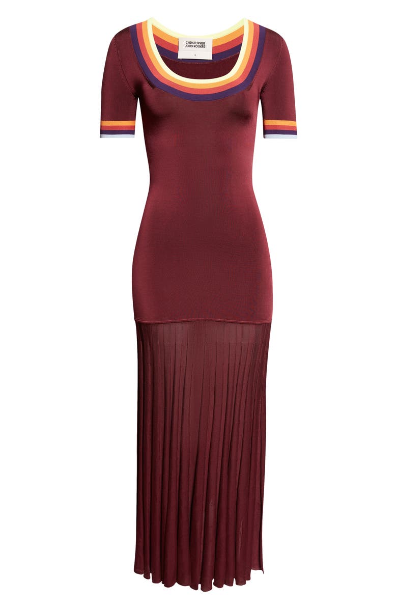 Christopher John Rogers Saucer Neck Maxi Sweater Dress, Alternate, color, Zinfandel