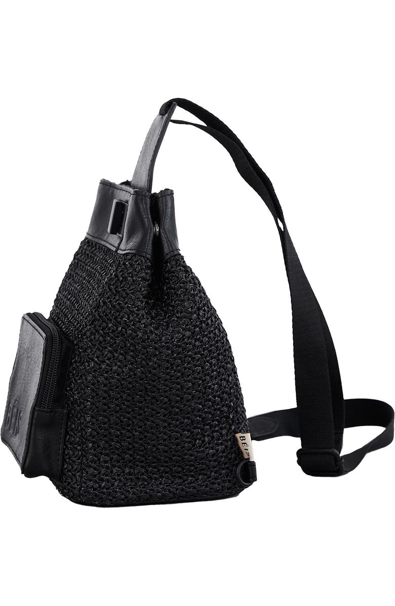 Béis The Naturals Raffia Sling Backpack, Alternate, color,