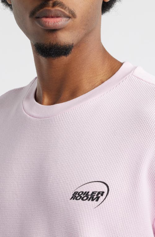 Boiler Room Logo Long Sleeve Waffle T-shirt In Pink