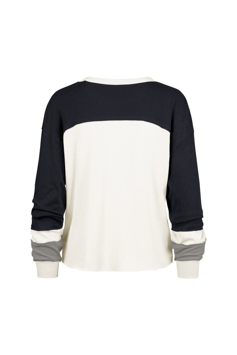 Women's '47 Cream Dallas Cowboys Double Header Curve Raglan Long Sleeve Crop Top, Alternate, color, Cream