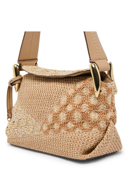 Dolce Vita Matilda Patchwork Raffia Shoulder Bag In Natural