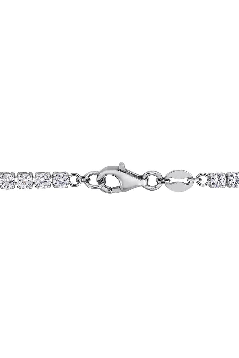 Pearl & Created White Sapphire Station Bracelet, Alternate, color, Pearl