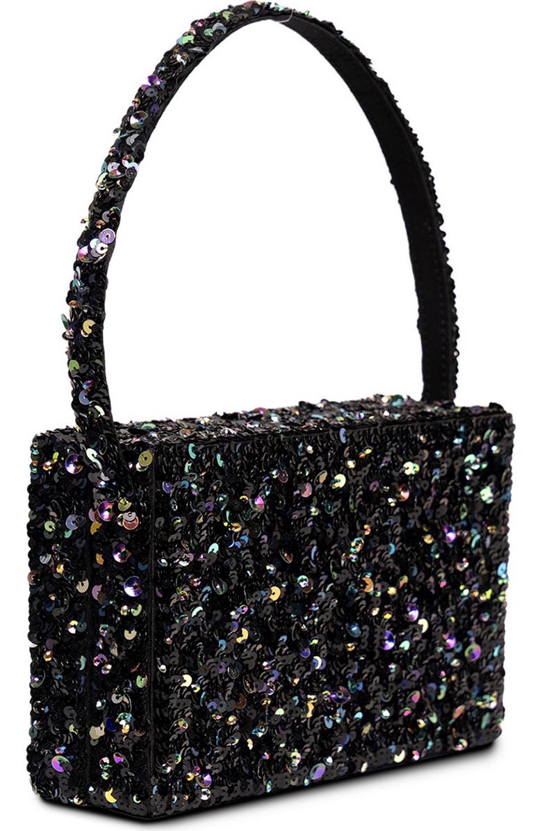 Simitri Sequin Box Clutch, Alternate, color, Black