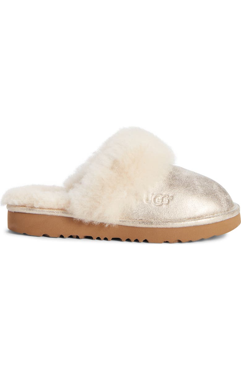 UGG<sup>®</sup> Cozy II Metallic Genuine Shearling Scuff Slipper, Alternate, color,