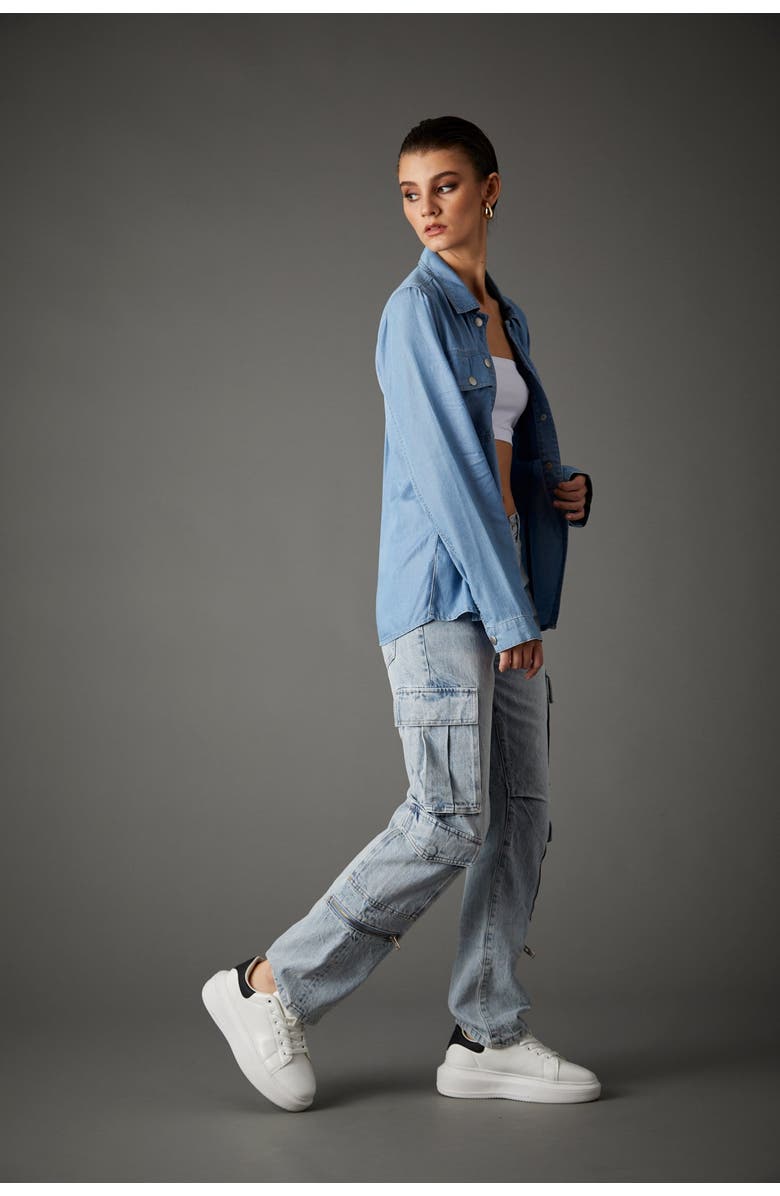 BLUE REVIVAL Your Favorite Tencel Shirt, Alternate, color, Light Tel Aviv
