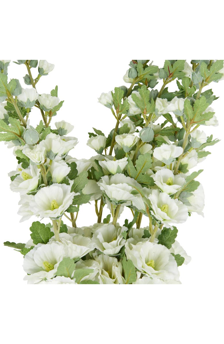 SONOMA SAGE HOME Set of Eight Hollyhock Artificial Flowers, Alternate, color, White