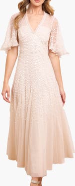 Needle & Thread Dappled Sequin Cape Ankle Gown