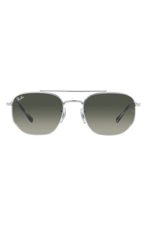 57mm Gradient Square Aviator Sunglasses