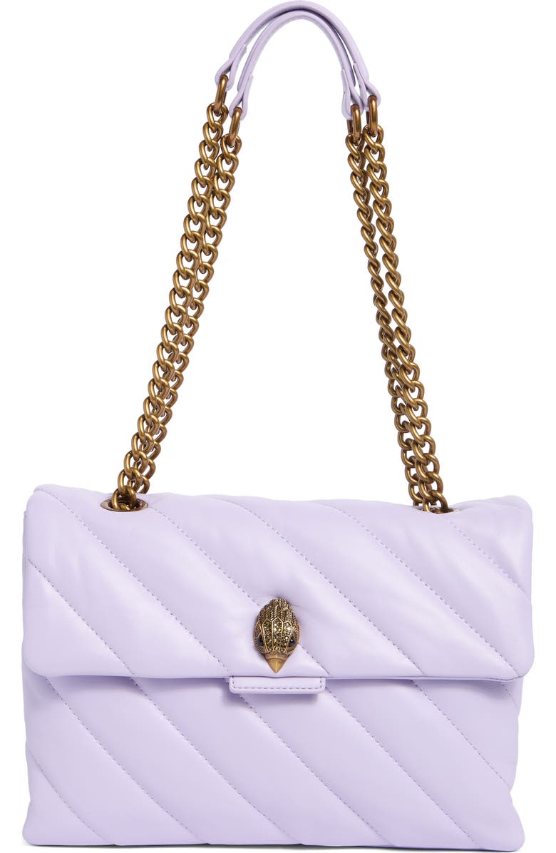Kurt Geiger London Large Soho Quilted Leather Shoulder Bag, Main, color, Light/Pastel Purple