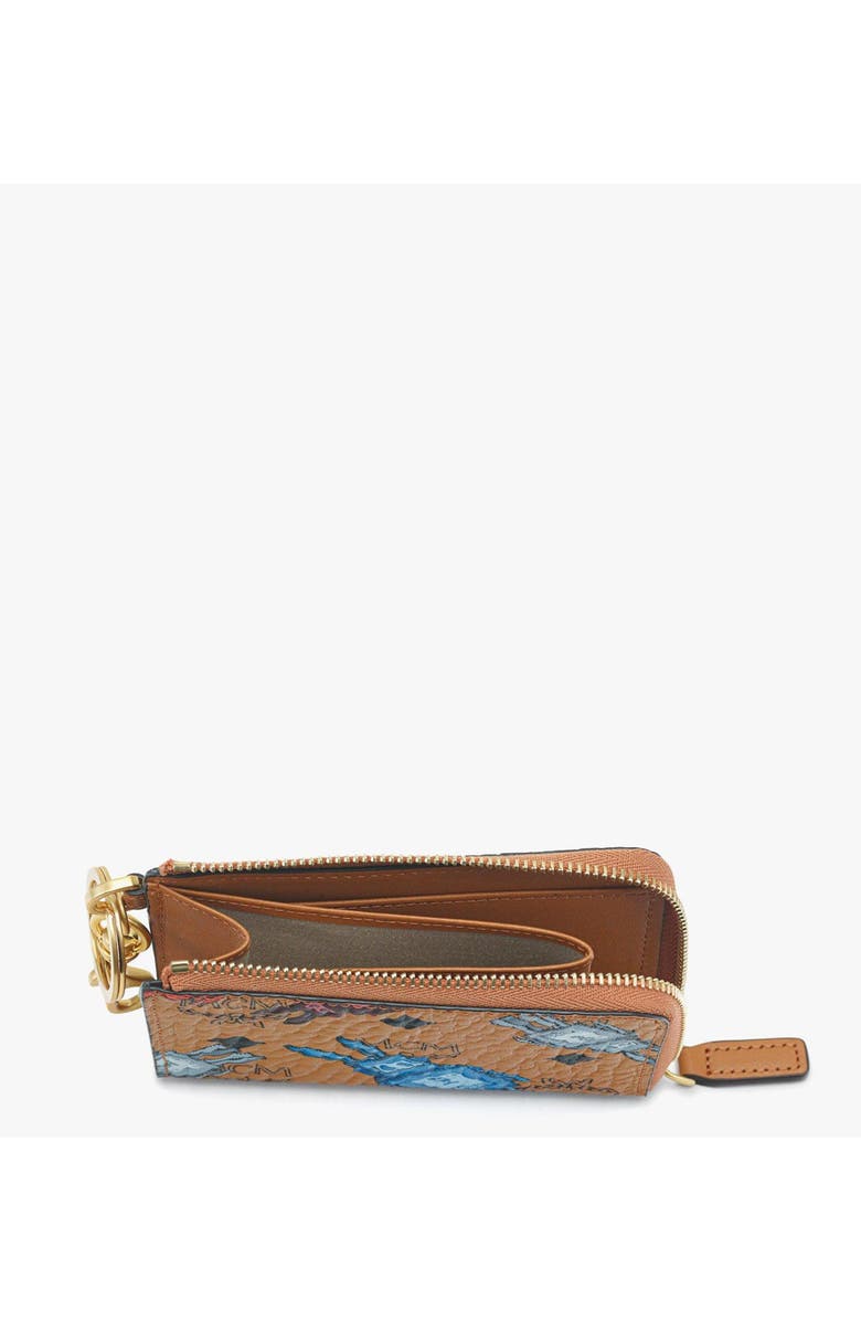 MCM Aren Card Pouch in Rabot Visetos, Alternate, color, Cognac